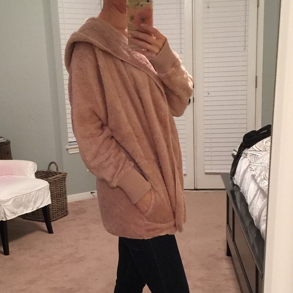 NEW Hem & Thread Blush Mauve Fleece Sweater Jacket - Picture 8 of 8